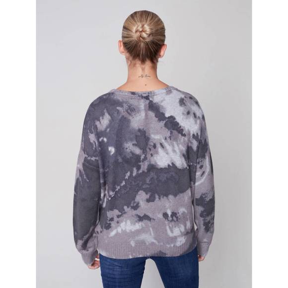 NEW CHARLIE B printed sweater in charcoal - Picture 2 of 3
